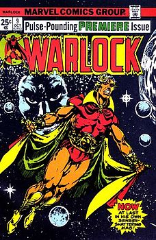 Адам Уорлок на обложке Warlock #9 (Октябрь, 1975). Художник — Джим Старлин.