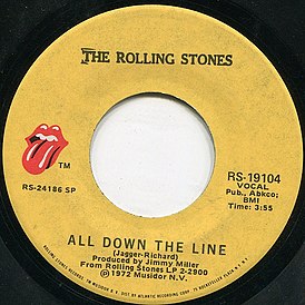 Обложка сингла The Rolling Stones «All Down the Line» (1972)