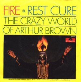 Обложка сингла The Crazy World of Arthur Brown «Fire» (1968)