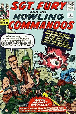Обложка выпуска Sgt. Fury and his Howling Commandos #1 (май, 1963), художник Джек Кирби.
