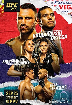 Плакат UFC 266: Волкановски - Ортега