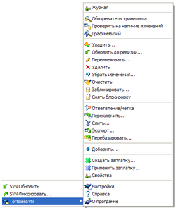 Контекстное меню TortoiseSVN