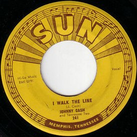 Обложка сингла Джонни Кэша «I Walk the Line» (1956)