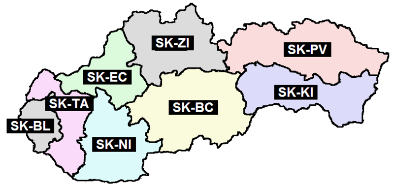Файл:Словакия административное деление.png