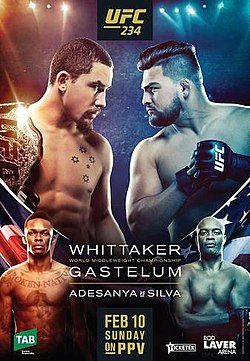 Постер UFC 234: Адесанья - Силва