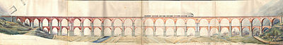 Slika:Borovnica viaduct-Ghega's original plan.jpg
