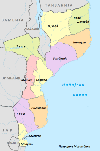 Датотека:Покрајине Мозамбика.png