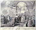 Venčanje kneza Mihaila sa groficom Julijom Hunjadi litografija nepoznatog autora.