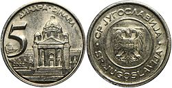 5. dinara 2002. 6,3 g 24 mm Cu Ni Zn