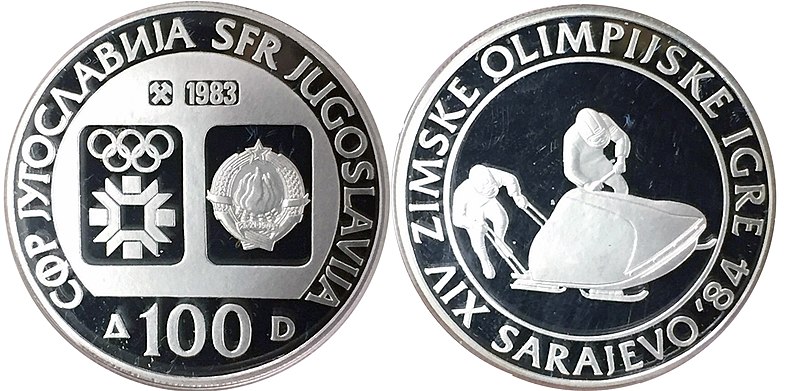 Датотека:100 динара сребро ОИ Сарајево боб 1983.jpg