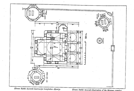 Džamija Ferhadija i okolni objekti kompleksa. Autor: E. H. Ajverdi, 1977. godina.[294][295]