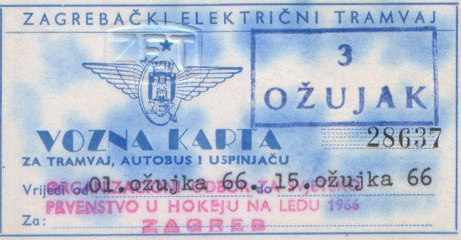 Карта за јавни превоз за учеснике на светском првенству 1966.