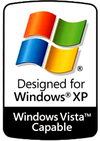 "XP uyumlu fakat Vista önerilir" logosu