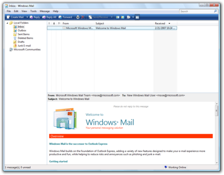 Windowsmail Vista Compact