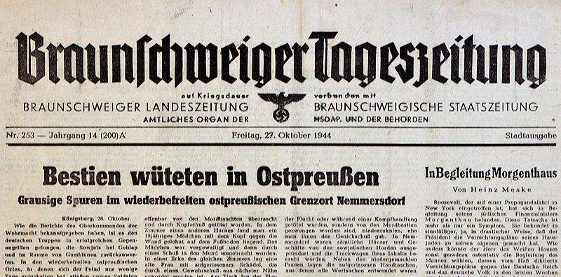 Dosya:Braunschweiger Tageszeitung 27 Ekim 1944 manşeti.jpeg