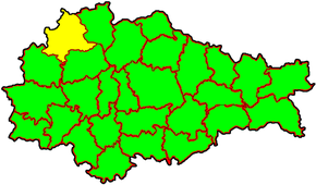 Розташування Дмитрієвського району на мапі Курської області