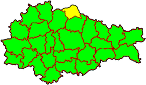 Розташування Понировського району на мапі Курської області