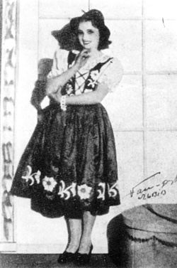 Стефанія Стадниківна в ролі «Зіссі» в опереті композитора Кляйстера (Львів, 1938)