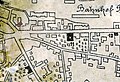 Фрагмент мапи 1894 року із зображенням міського цвинтаря де раніше розташовувалась Благовіщенська церква.
