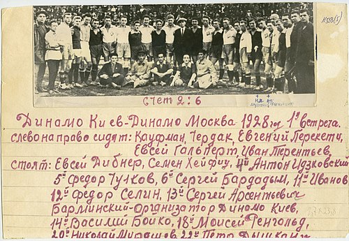 Фотографія після матчу київського і московського «Динамо», 01.09.1928