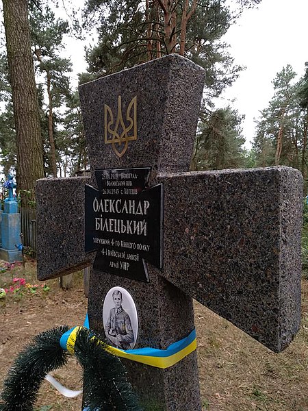 Файл:Могила хорунжого Армії УНР Олександра Білецького.jpg