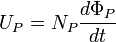 {U_P} = {N_P} \frac {d \Phi_P}{dt}