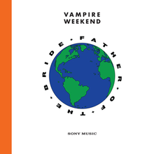 Một hình quả địa cầu vẽ tay trên nền trắng với đường viền màu cam ở bên trái. Cụm từ "FATHER+OF+THE+BRIDE" bao xung quanh quả địa cầu. Các cụm từ "Vampire Weekend" và "Sony Music" được in lần lượt ở phía trên và phía dưới của quả địa cầu.