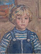 Kinderportret. Olieverve ip doek. 1979