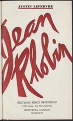 Justin Lefebvre, Jean Rhobin, 1946    