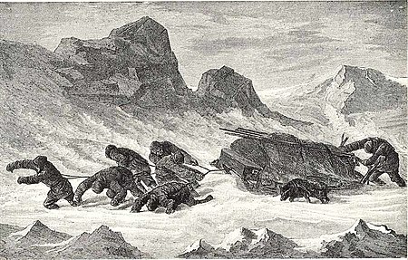 Sledereise på Franz Josefs Land i 1874. (Payers ekspedisjon med «Tegethoff».)