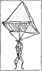 Рис.12. Парашютъ (чертежъ Леонардо да Винчи, около 1500 г.)