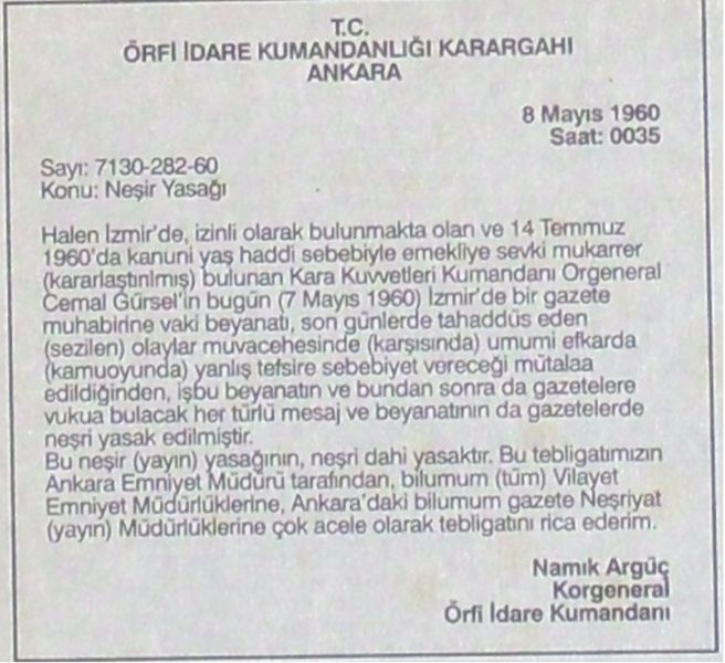 Dosya:Cemal Gürsel hakkında neşir yasağı.png