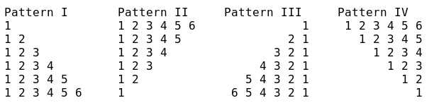 Nested For Loop Program In C