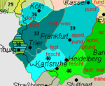 Хунсрюкский находится между рейнско-франкскими и мозельско-франкскими диалектами
