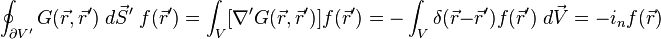 \oint_ {
\partial V '}
G (\vec r, \vec r') '\' 