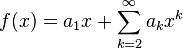 f (x) = A1 x-+ \sum_ {
k 2}
^ {
\infty}
a_k ks^k