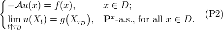 \begin{cases} - \mathcal{A} u(x) = f(x), & x \in D;