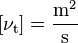 \left [\nu_\matrm {
t}
\right] = \frac {
\matrm {
m^2}
}
{
\matrm {
s}
}