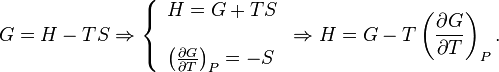 G = H - Ts \Rightarow {
'\left\' 