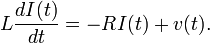 L \frac{d I(t)}{dt} = -R I(t) + v(t). 