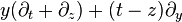 y (\partial_t + \partial_z) + (t-z) \partial_y '\' 