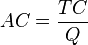 AC=\frac {
Tc}
{
Q}