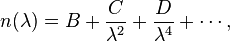 n (\lambda) = B-+ \frac {
C}
{
\lambda^2}
+ \frac {
D}
{
\lambda^4}
+ \cdots,