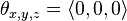 \matbf {
\theta}
_ {
x, y, z}
= \langle 0,0, 0\rangle)