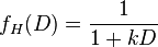 f_H(D)=\frac{1}{1+rT}\,