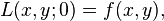 L(x, y; 0) = f(x, y), 