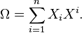 \Omega = \sum_ {
i 1}
^ n X_i X^i.