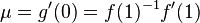 \mu g' (0) = f (1)^ {
- 1}
f' (1)