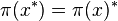 \pi (ks^÷) = \pi (x)^÷ '\' 