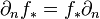 \partial_n f_÷ = f_÷ \partial_n